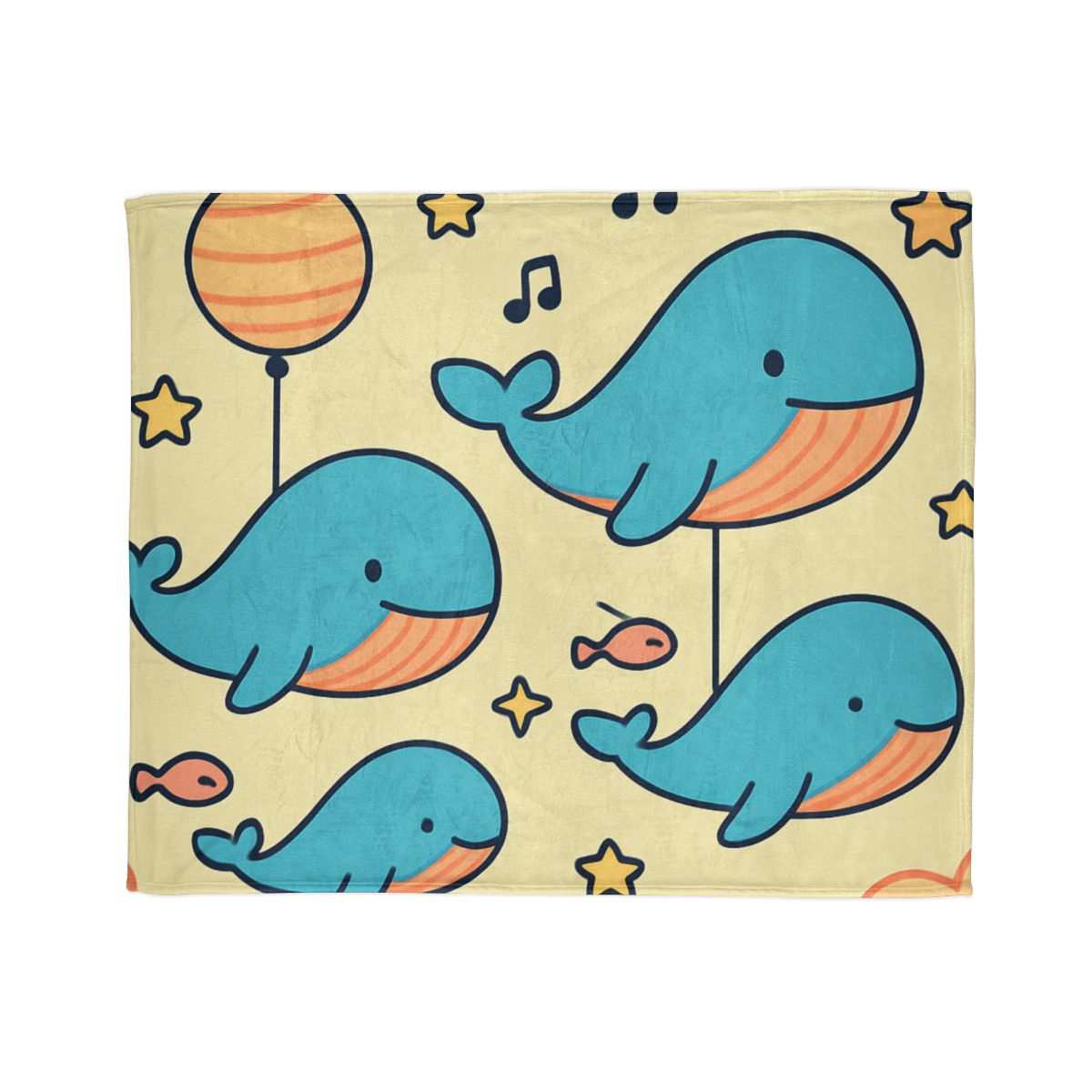 Cosmic Whale Parade soft fleece blankets