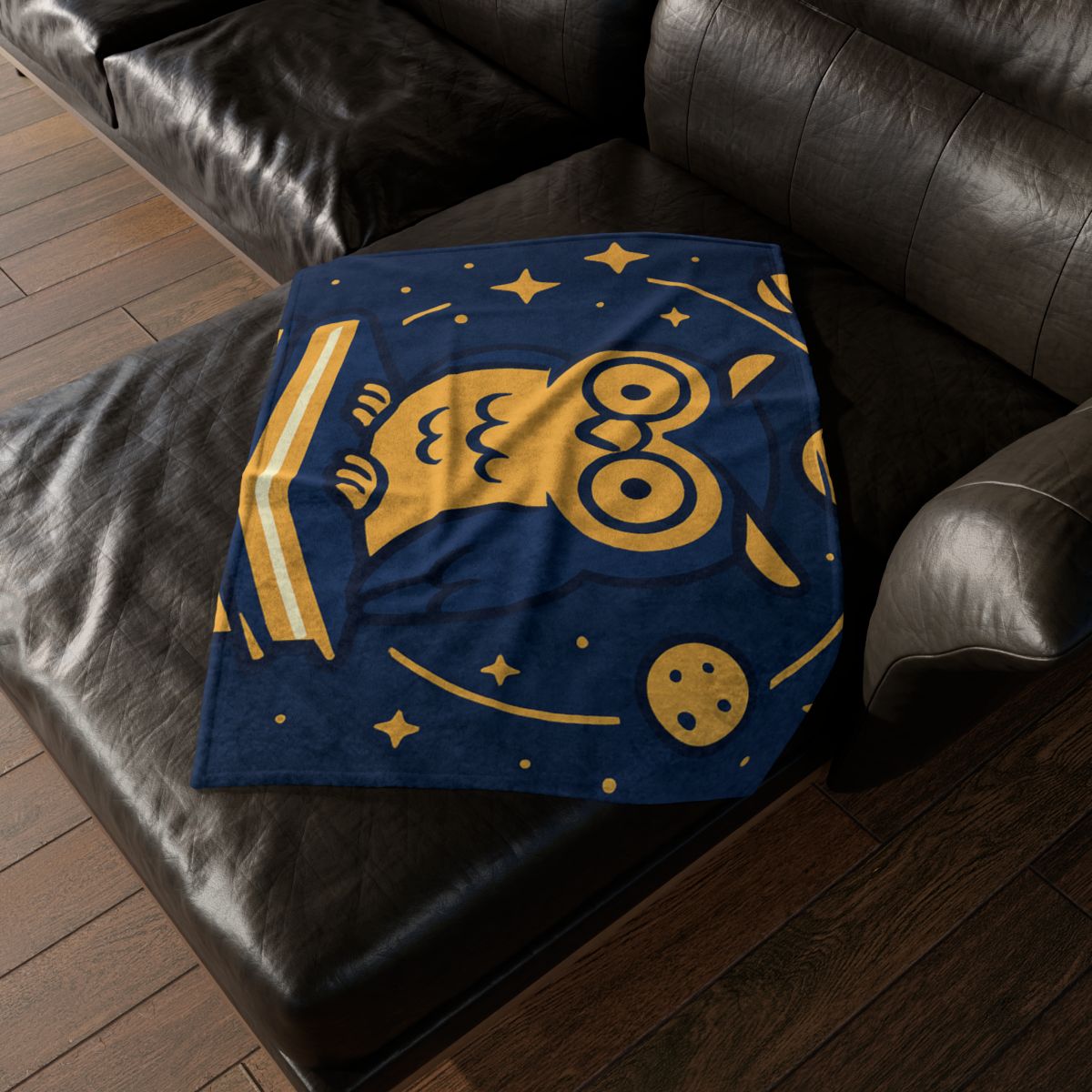Galactic Owl Library personalized cozy blankets