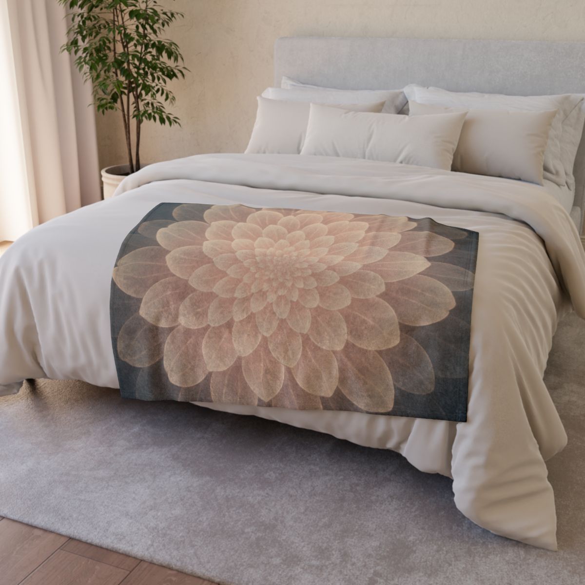 Petal Halo Fractals stylish throw blankets