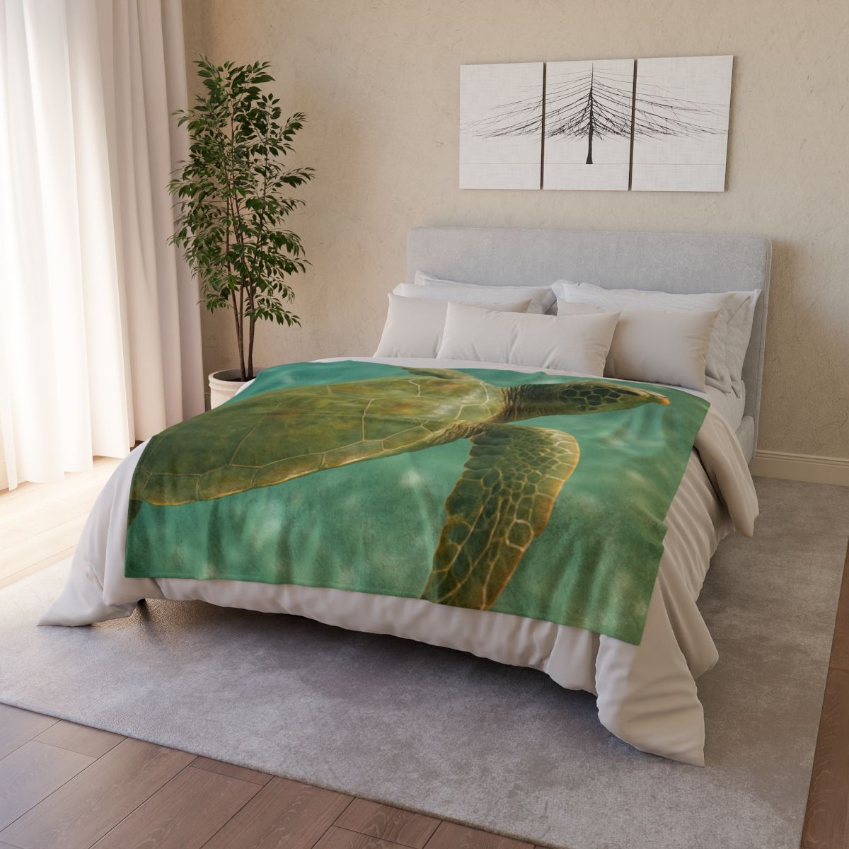 Sea Lantern Green Sea Turtle designer printed blankets