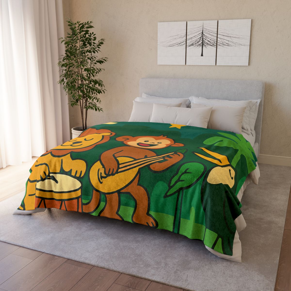 Moonlight Jungle Orchestra trendy patterned blankets