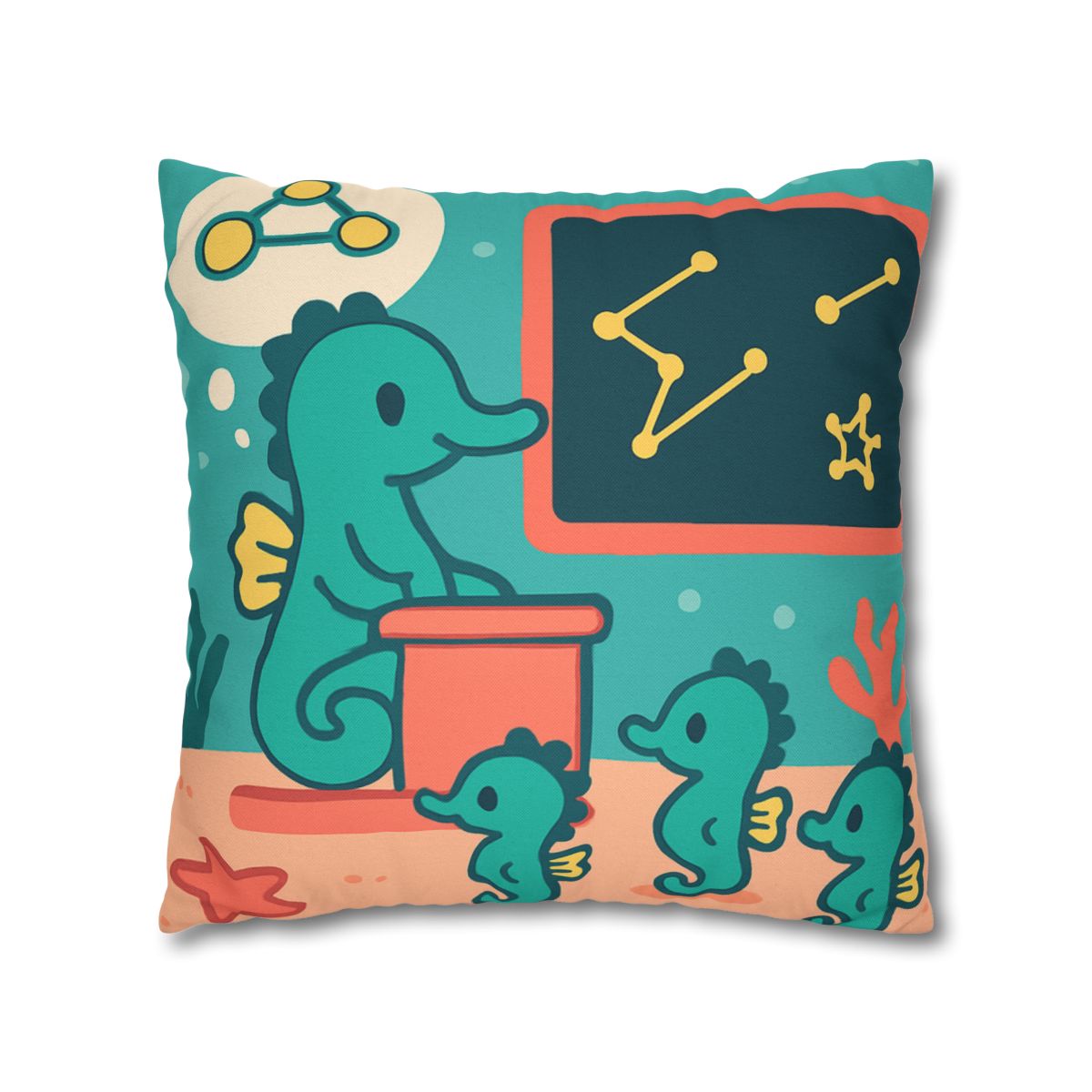 Starry Seahorse School personalized pillow covers