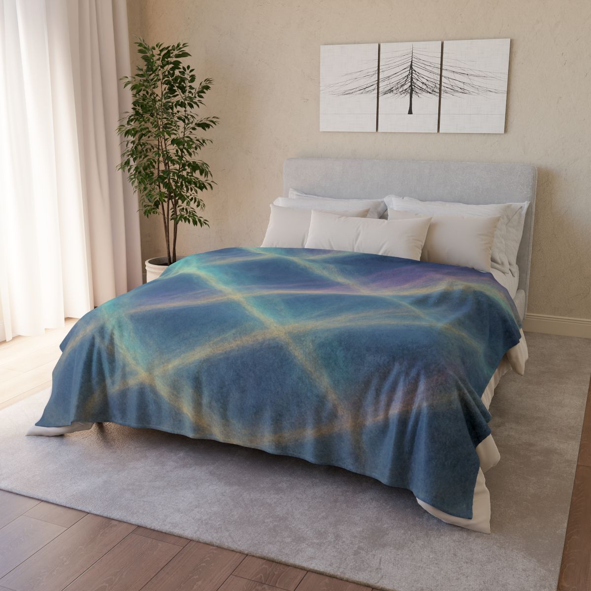 Aurora Lattice Horizon soft fleece blankets