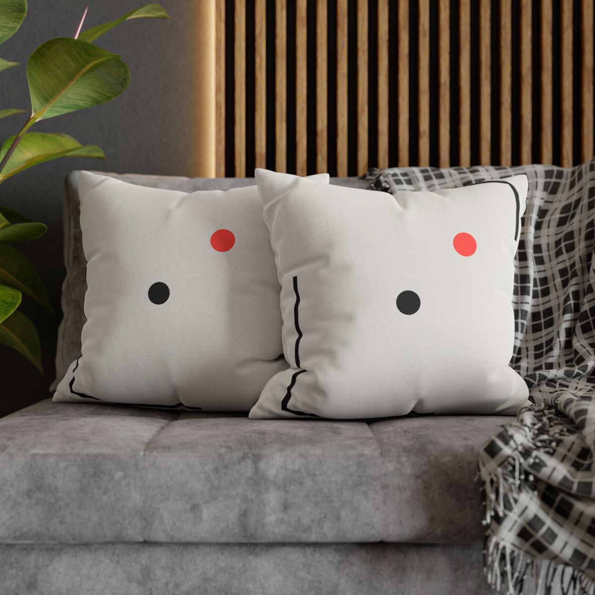 Nested Corner Frames With Two Dots trendy patterned pillow cases