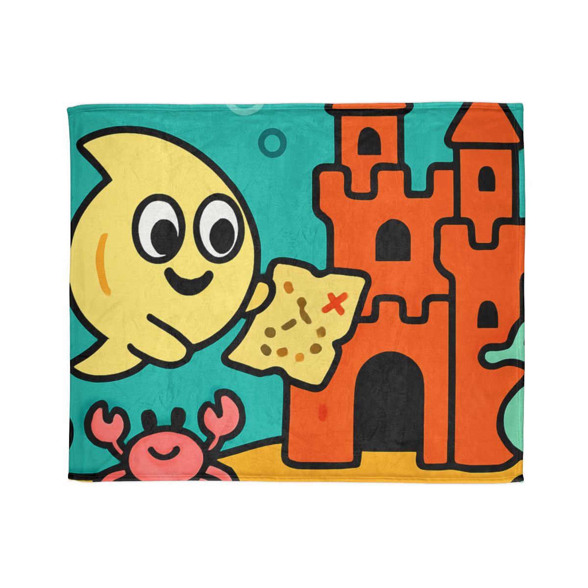 Coral Castle Map Of The Moonfish Kingdom decorative home blankets