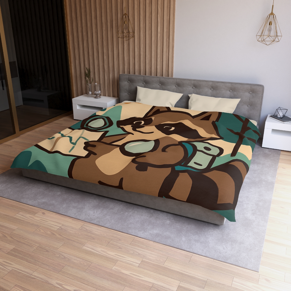 Robot Ranger Raccoon duvets for gifts