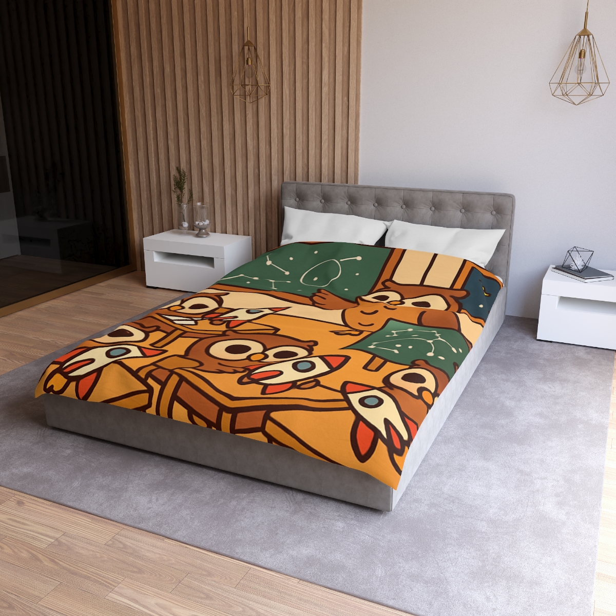 Rocket School Of Owls stylish duvet covers