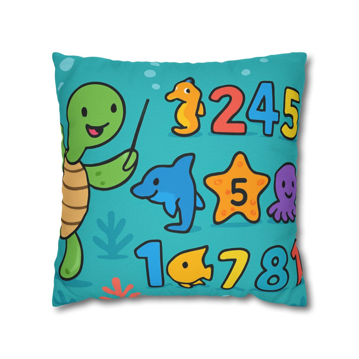 The Coral Reef Number Parade trendy patterned pillow cases