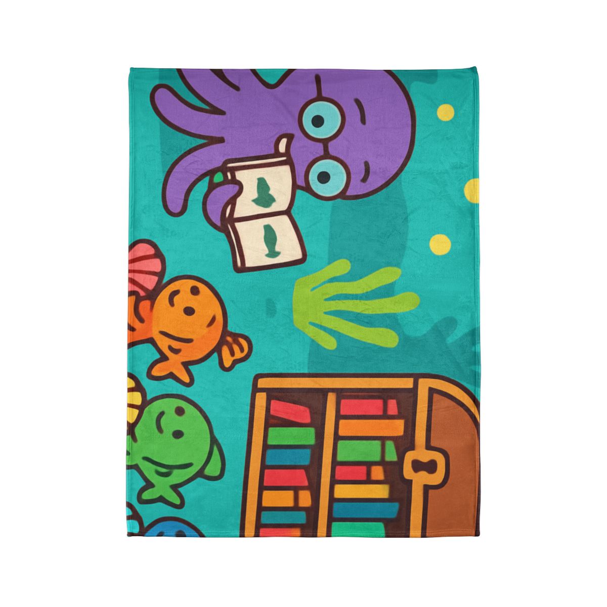Coral Reef Library With The Octopus Librarian trendy patterned blankets