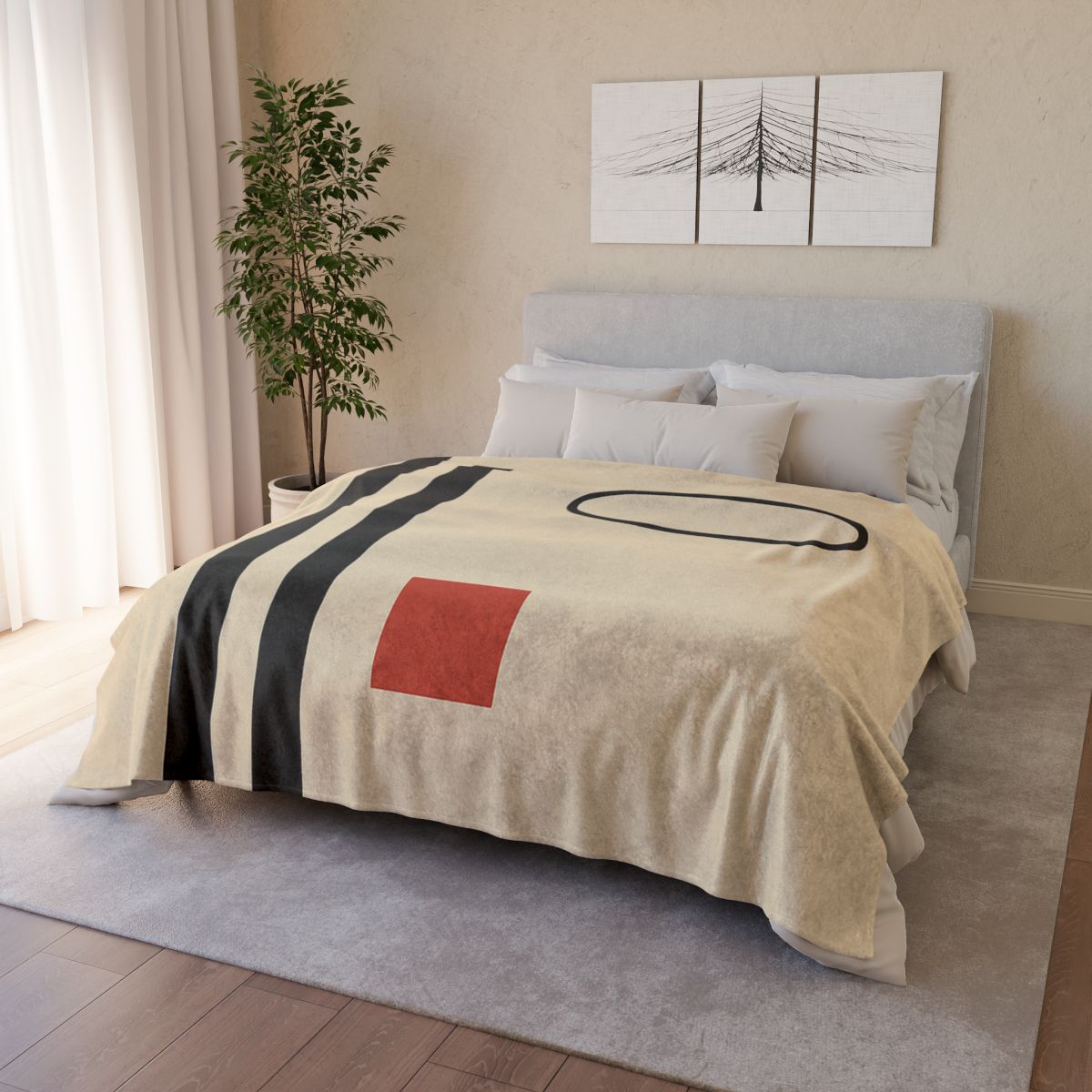 Aligned Posts With Floating Oval designer printed blankets