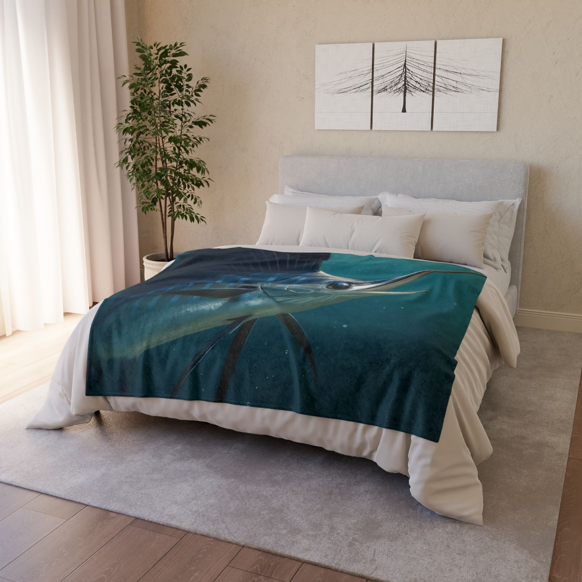 Nebula Flash Sailfish stylish throw blankets