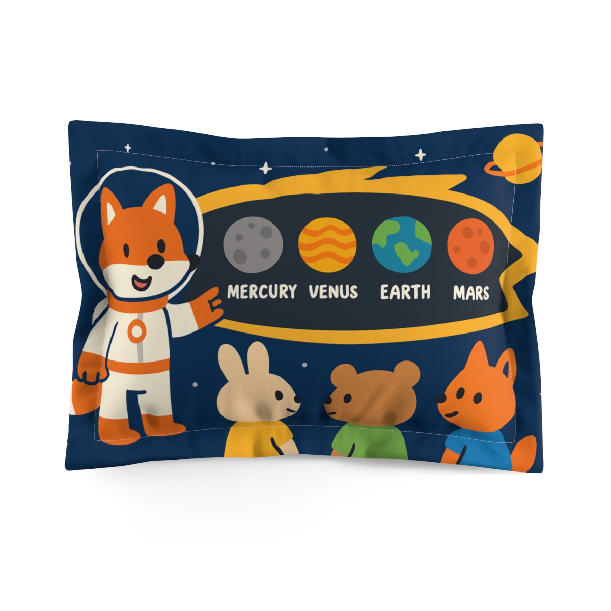 Comet Classroom With Astro Fox personalized decorative pillows
