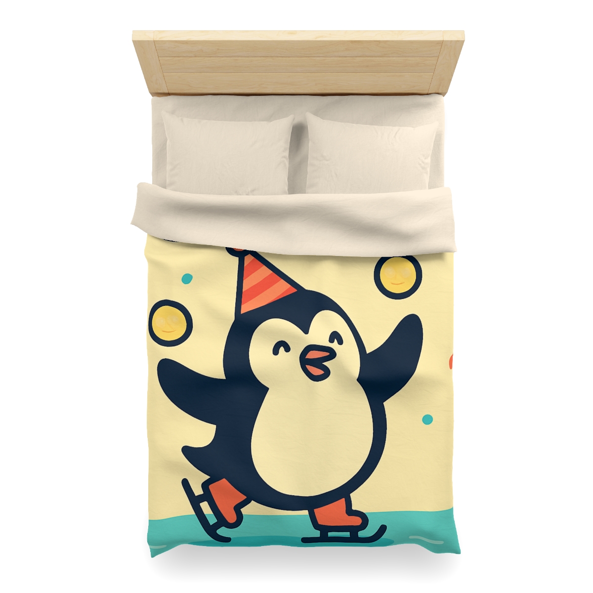 Cosmic Carnival Penguin designer printed duvets
