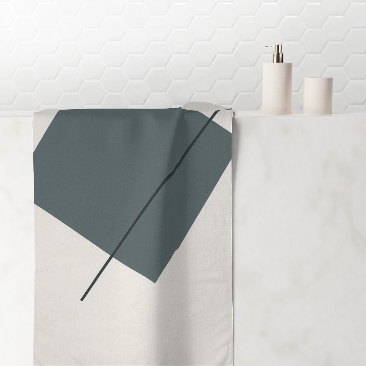 Diagonal Balance Of Square And Line personalized bath towels