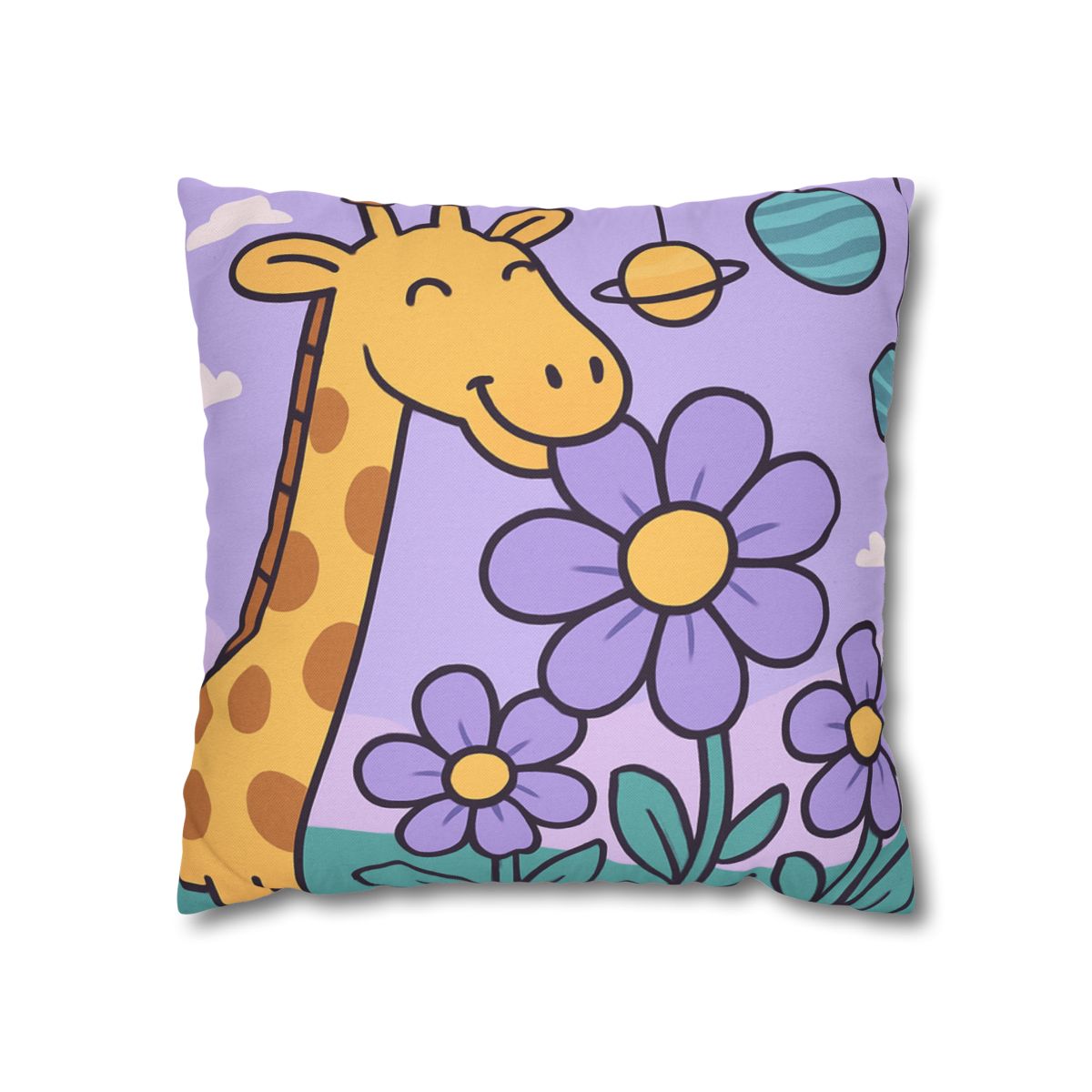 Galaxy Garden Giraffe trendy patterned pillow cases