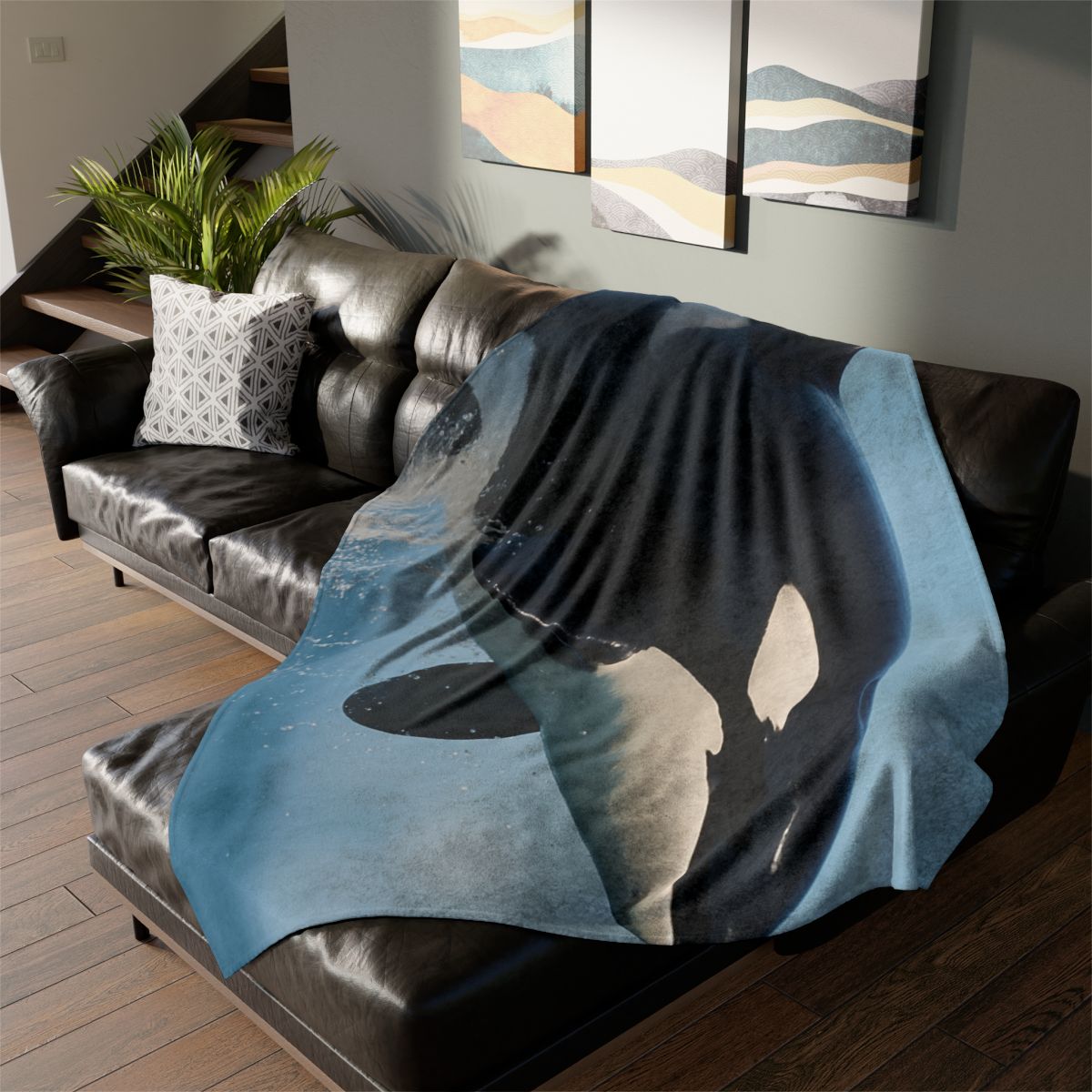 Tidal Monarch Orca soft fleece blankets