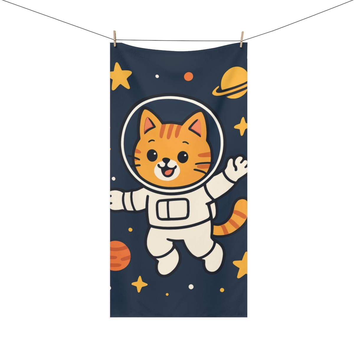 Friendly Space Explorer Kitten comfortable face towels