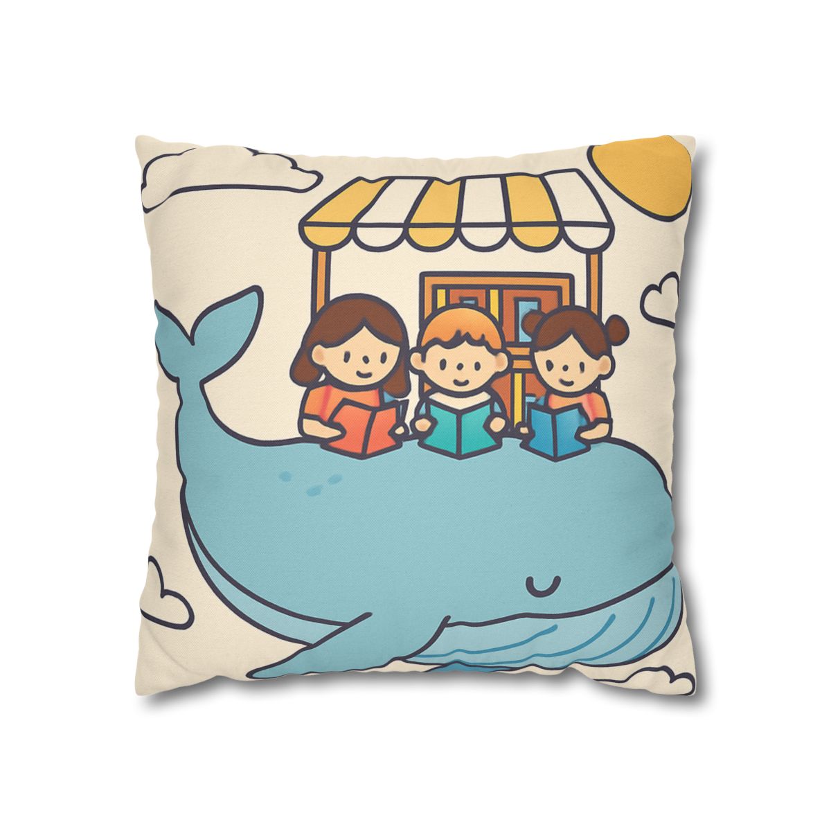 Sky Library On A Flying Whale personalized pillow covers