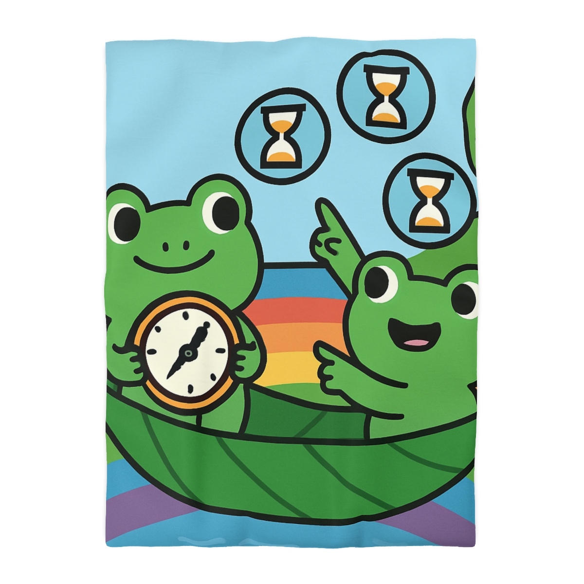 Rainbow River Time Travel Frogs duvets for gifts