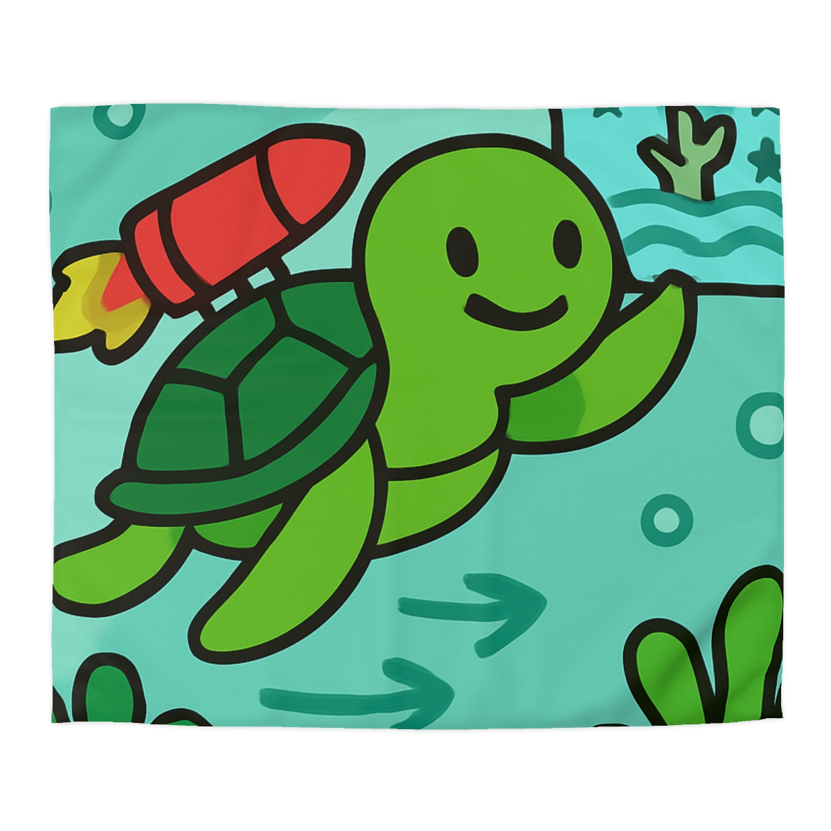 Underwater Rocket Turtle warm winter duvets