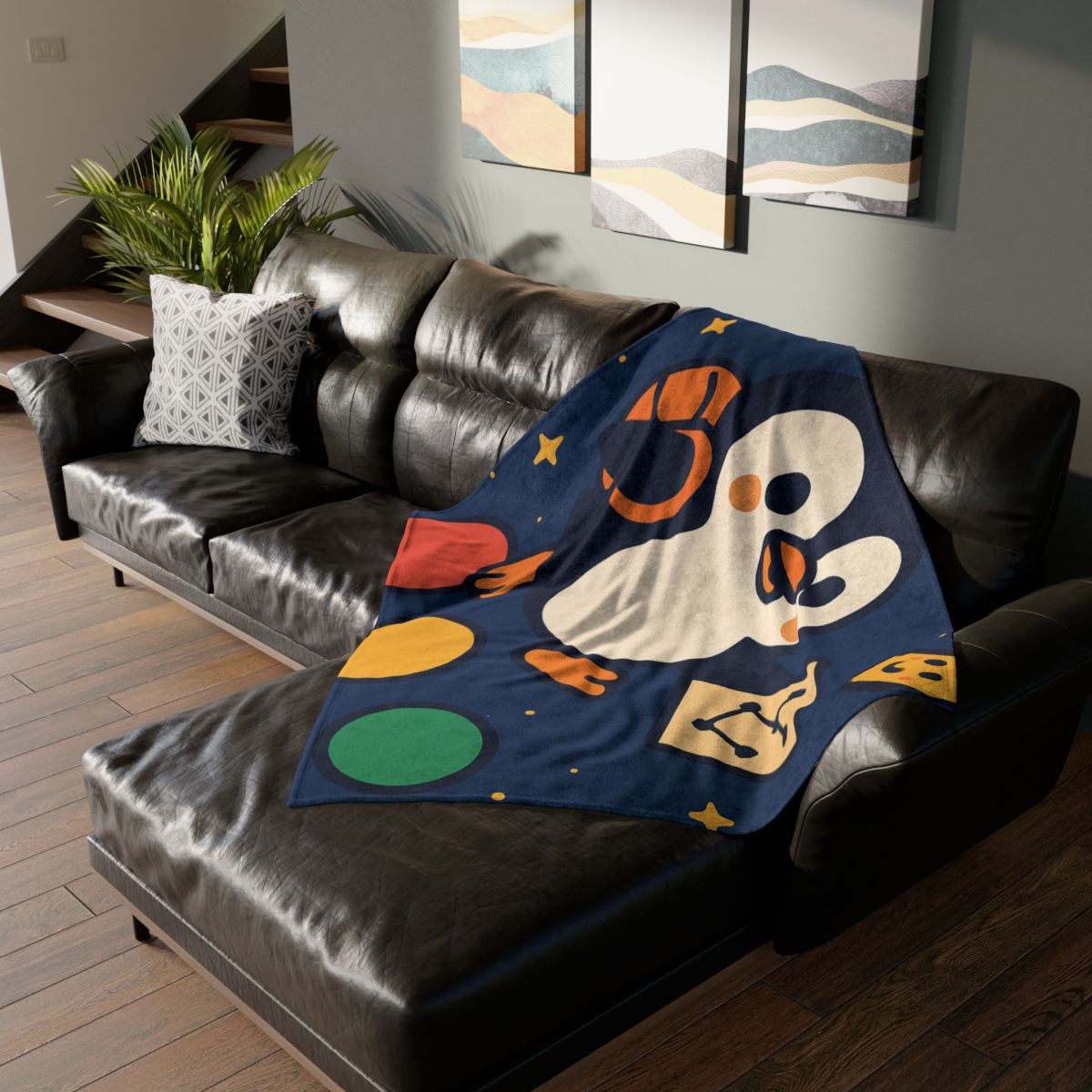 Planet Hopping Penguin Explorer designer printed blankets
