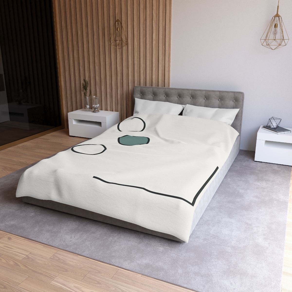 Triad Circles With Corner Frame Pause unique patterned duvets