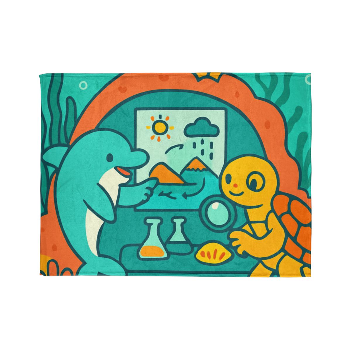 Coral Reef Science Lab trendy patterned blankets