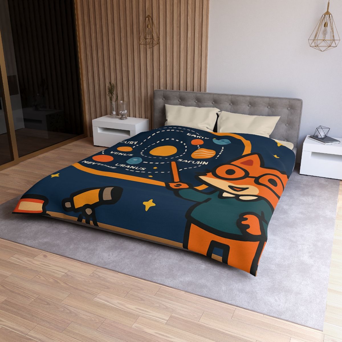 Comet Classroom With Star Map Fox unique patterned duvets