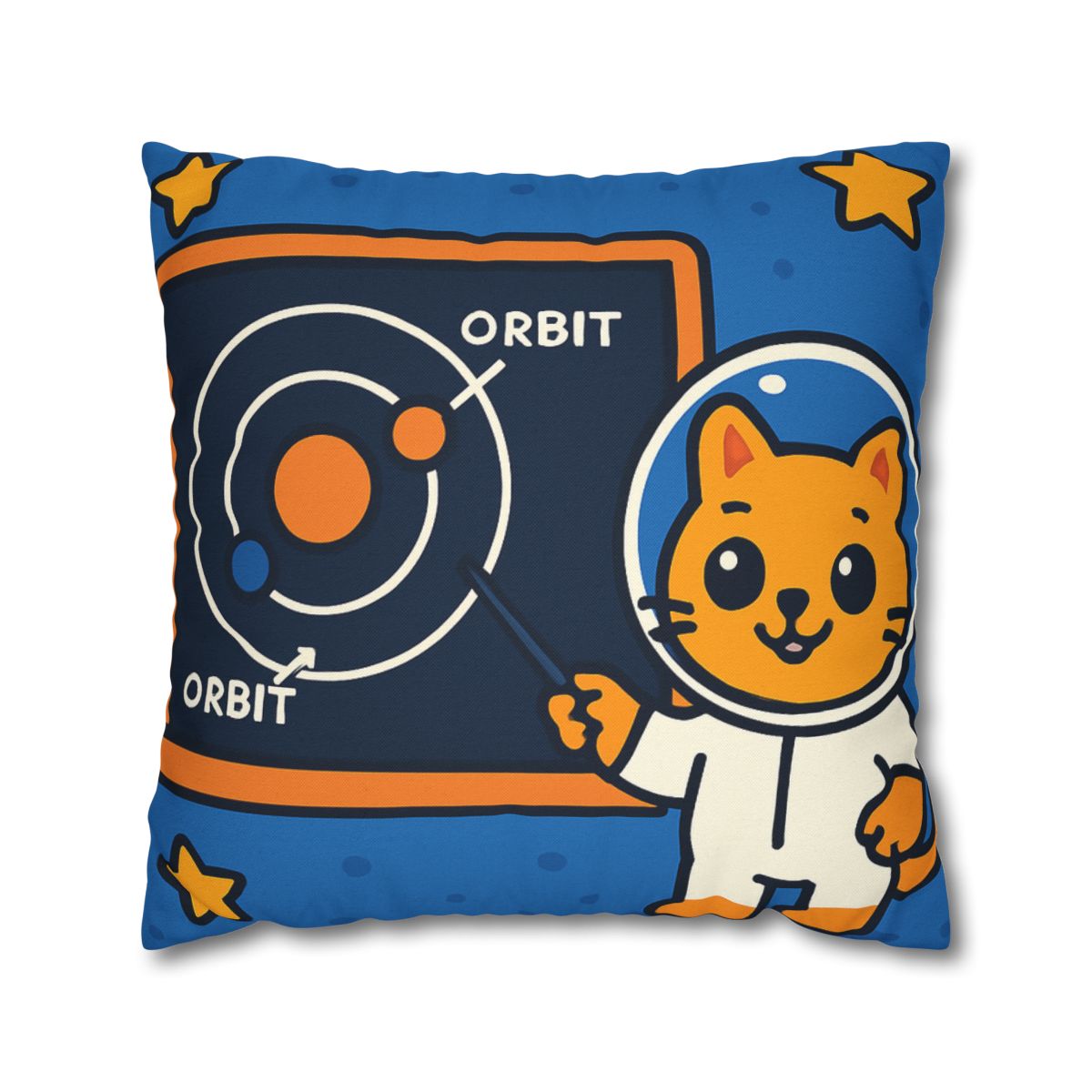 Comet Classroom Cat And The Orbit Chalkboard stylish decorative pillowcases