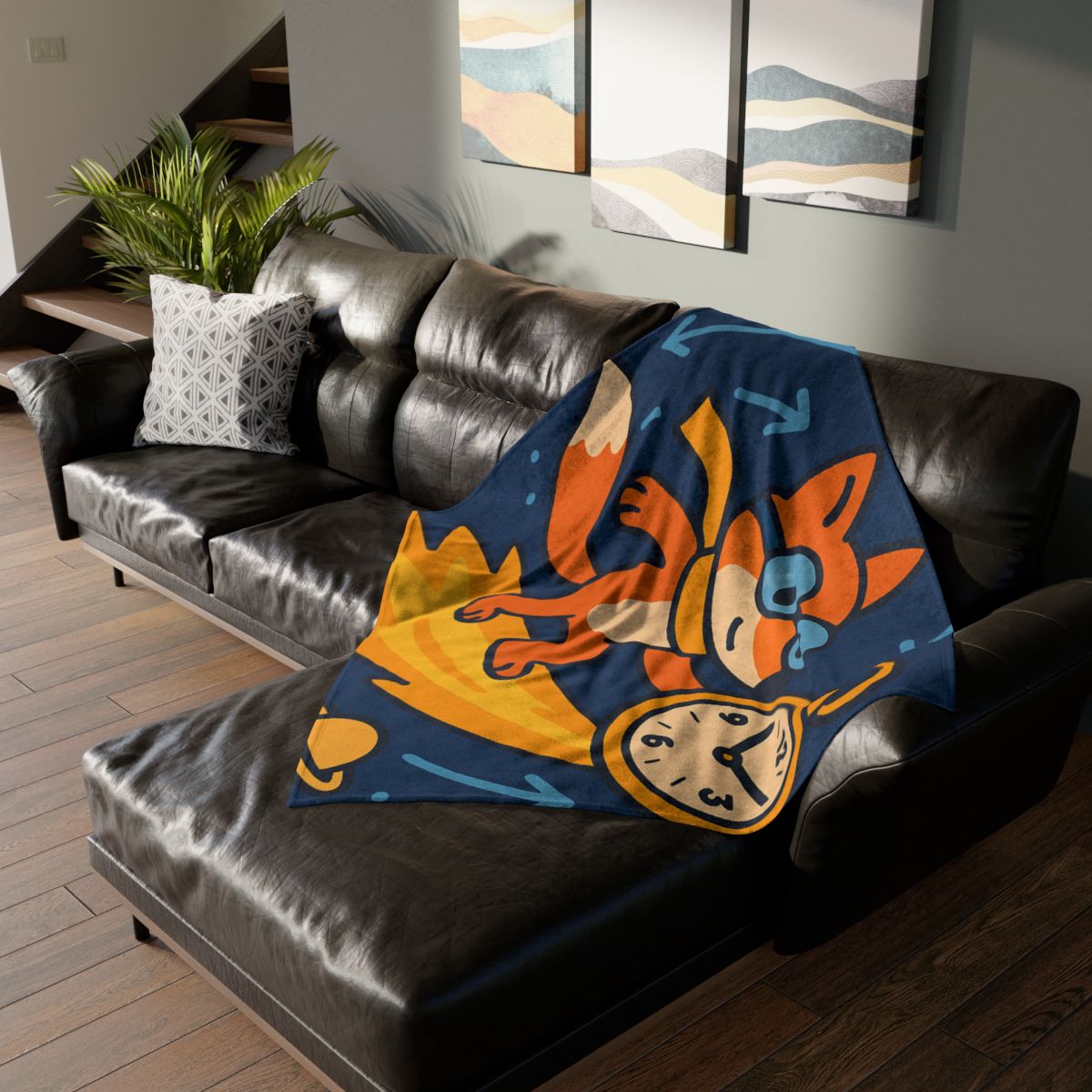 Time Traveling Comet Fox designer printed blankets