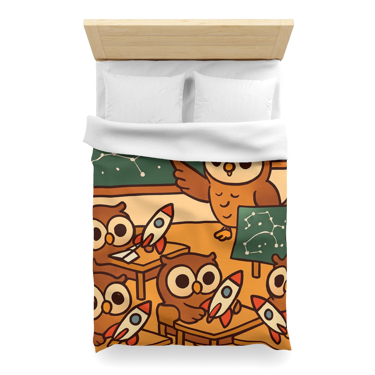 Rocket School Of Owls stylish duvet covers