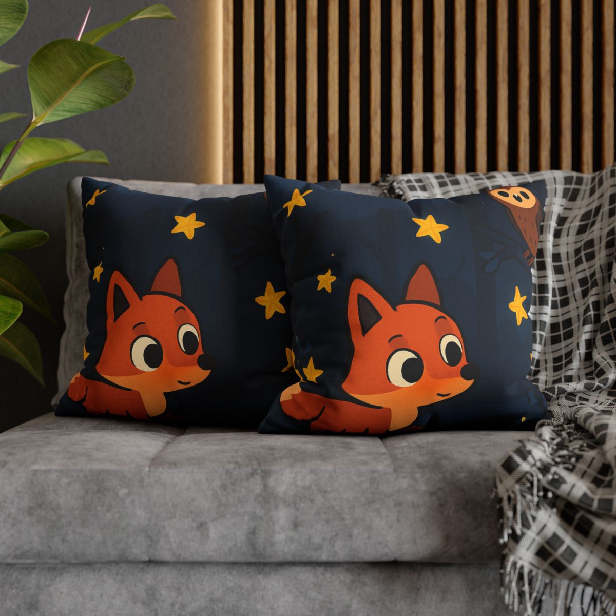 Cosmic Forest Fox personalized pillow covers