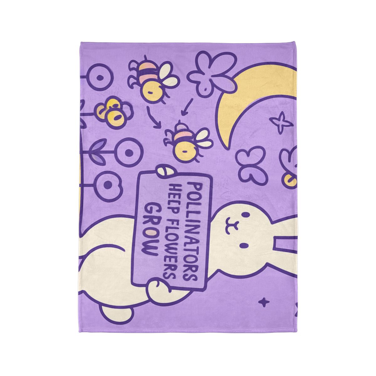 Moon Garden Pollinator Parade designer printed blankets