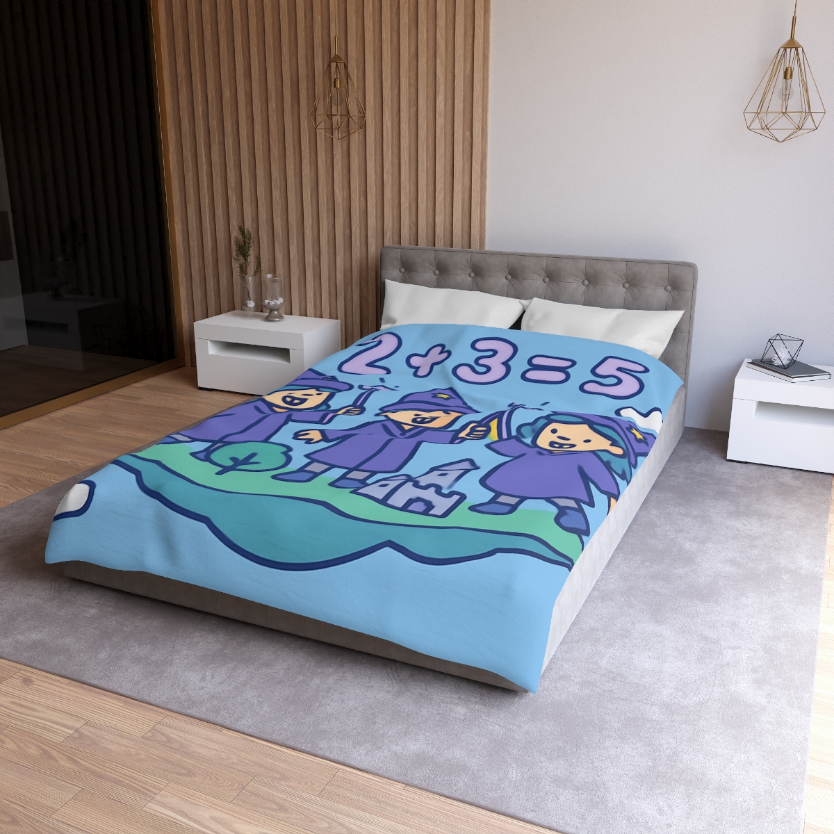 Math Wizards Floating Island soft comforter duvets