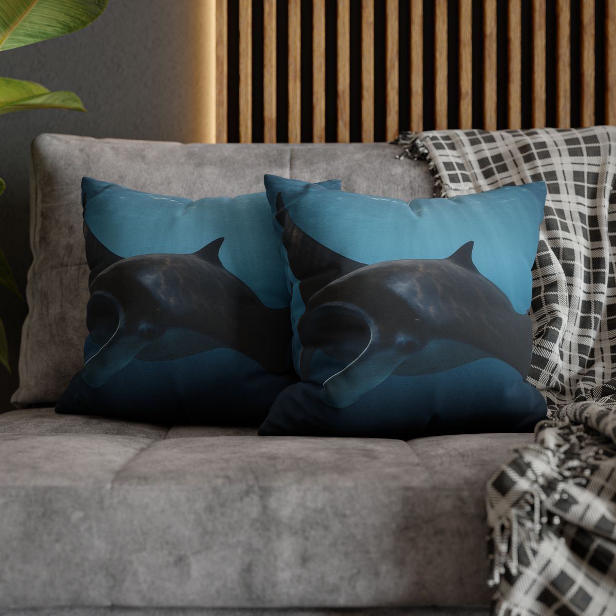 Sunlit Drift Manta Ray stylish decorative pillowcases