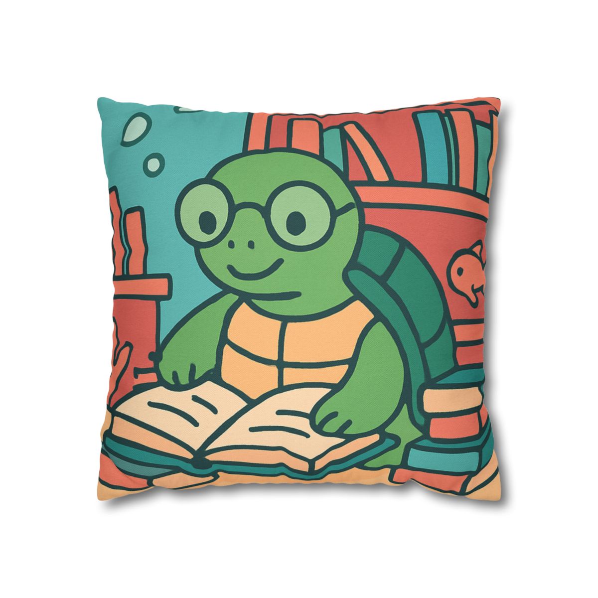 Underwater Library With Bookish Turtle unique gift pillow cases