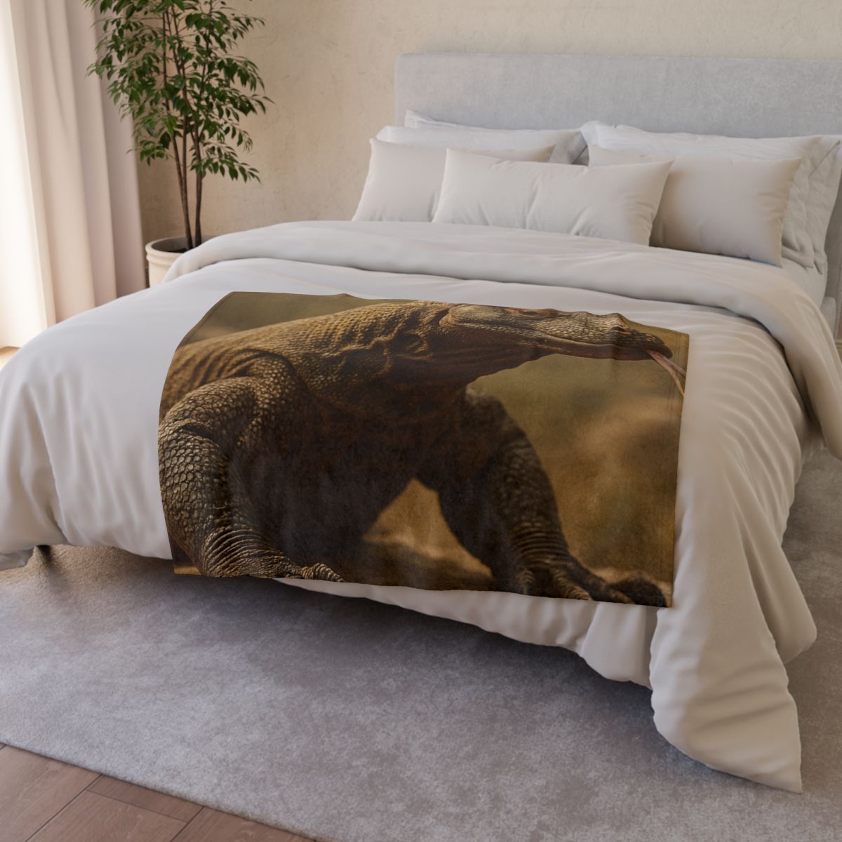 Ancient Sentinel Komodo Dragon decorative home blankets