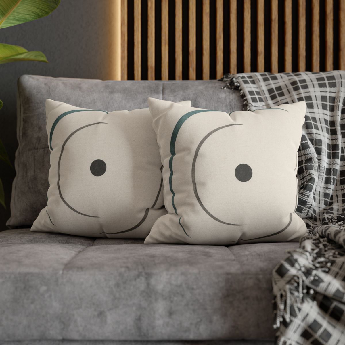 Twin Arcs And Centered Dot soft cotton pillow cases