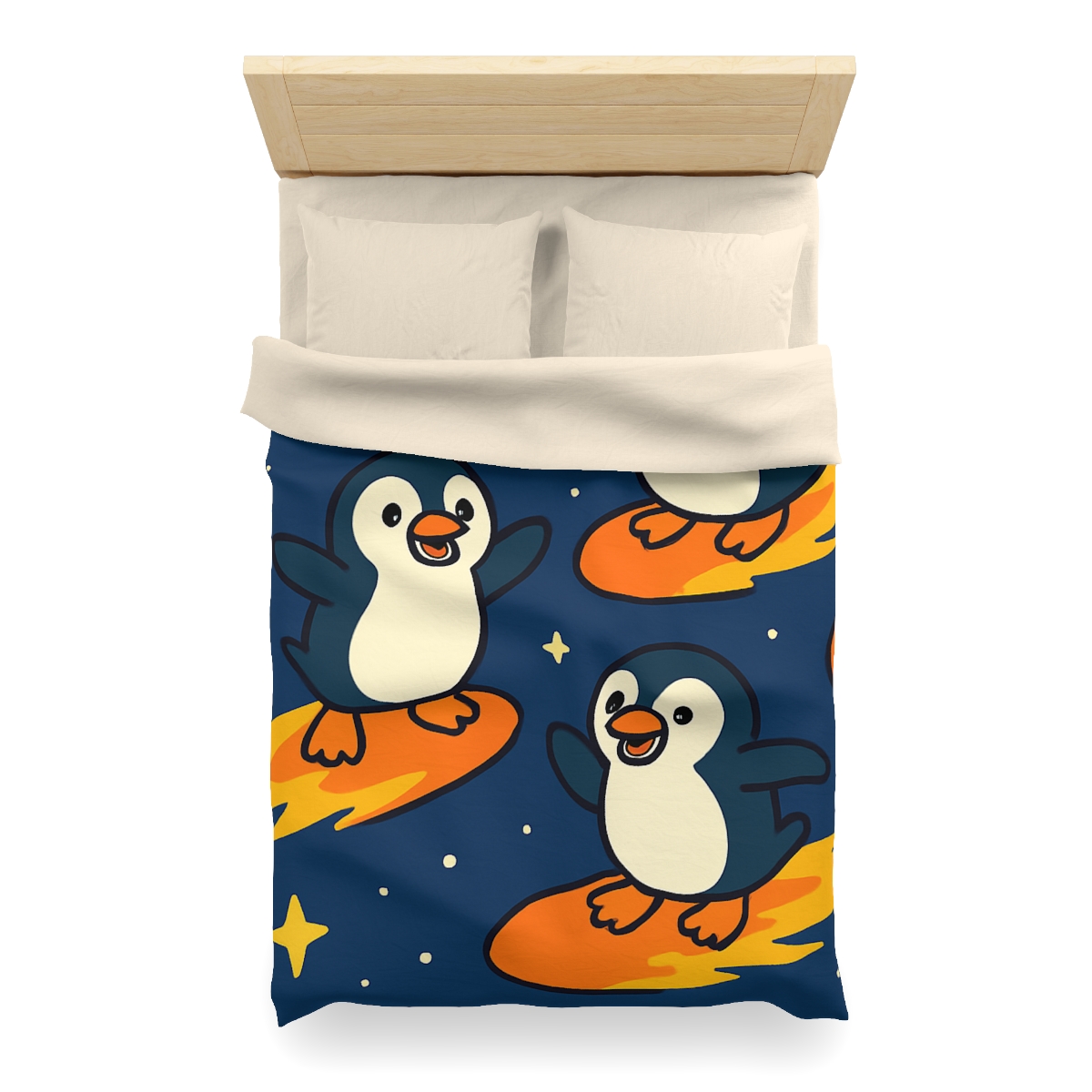 Comet Surfing Penguin Patrol trendy bedroom duvets