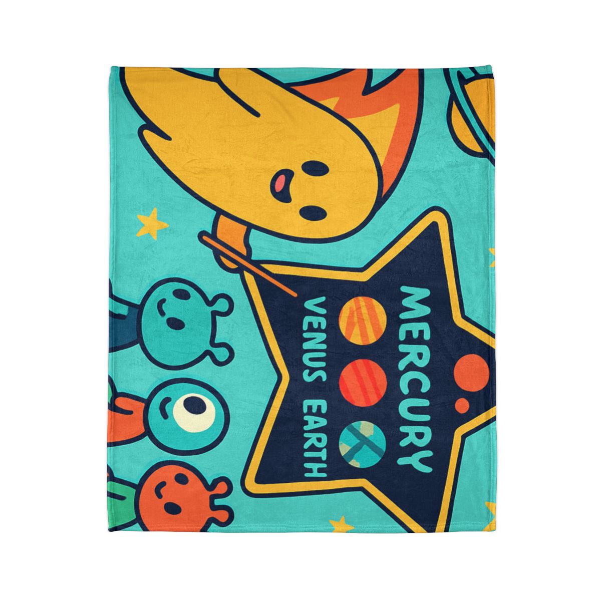 Comet Classroom On A Floating Asteroid personalized cozy blankets