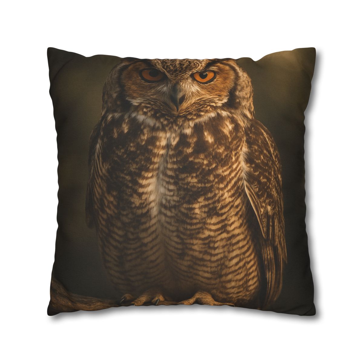 Nebula Gaze Great Horned Owl designer print pillow cases