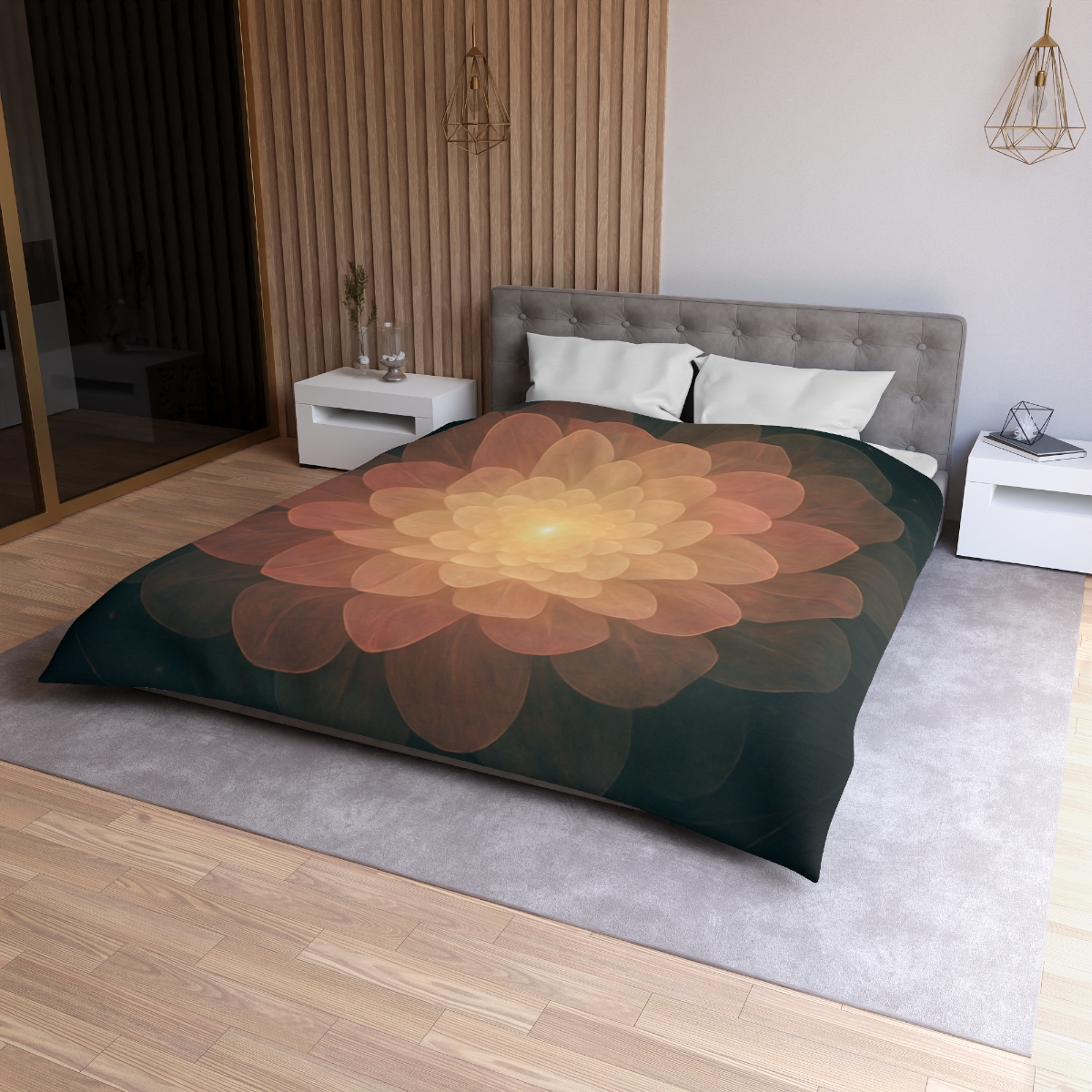 Celestial Petal Halo personalized bedding duvets