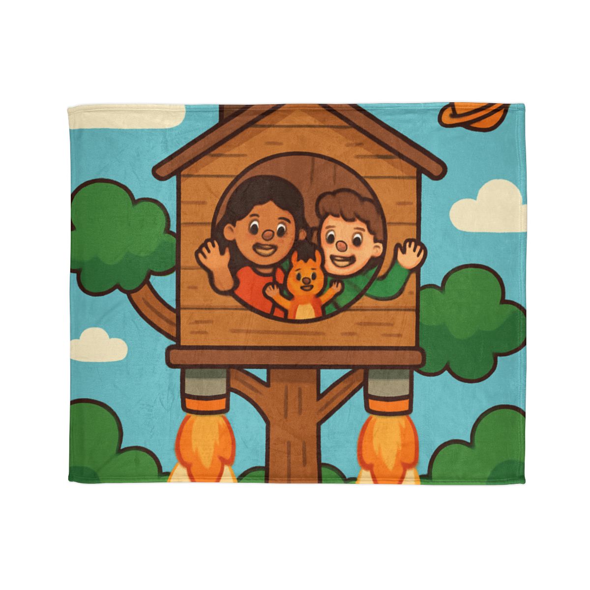 Rocket Powered Treehouse Forest unique gift blanketscustom blankets