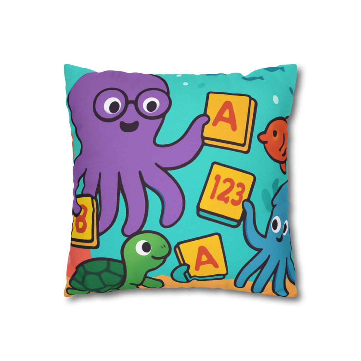 Octopus Librarian In Coral Reef School custom pillow cases