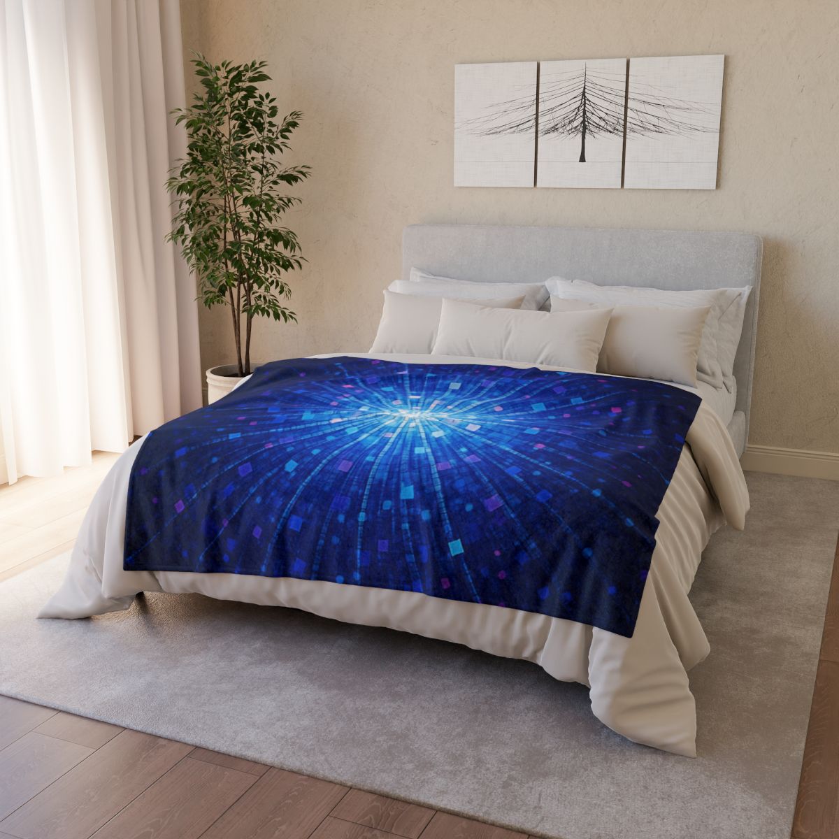 Photon Burst Mosaic stylish throw blankets