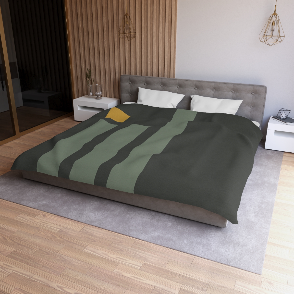 Offset Trio Of Vertical Bars soft comforter duvets