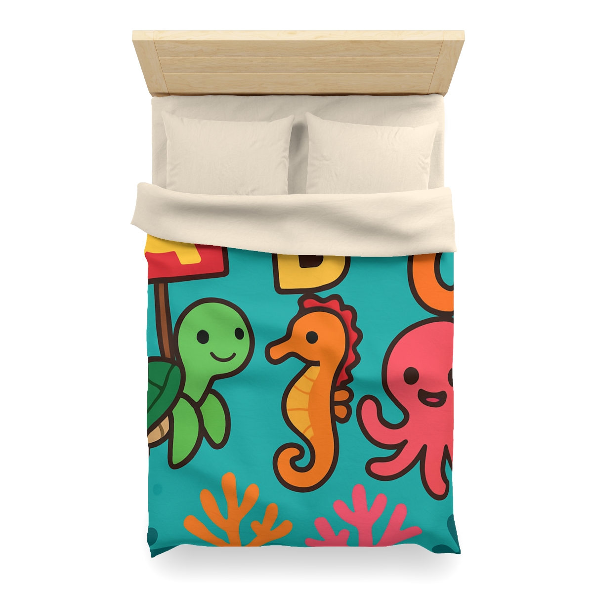 Coral Reef Alphabet Parade custom duvets