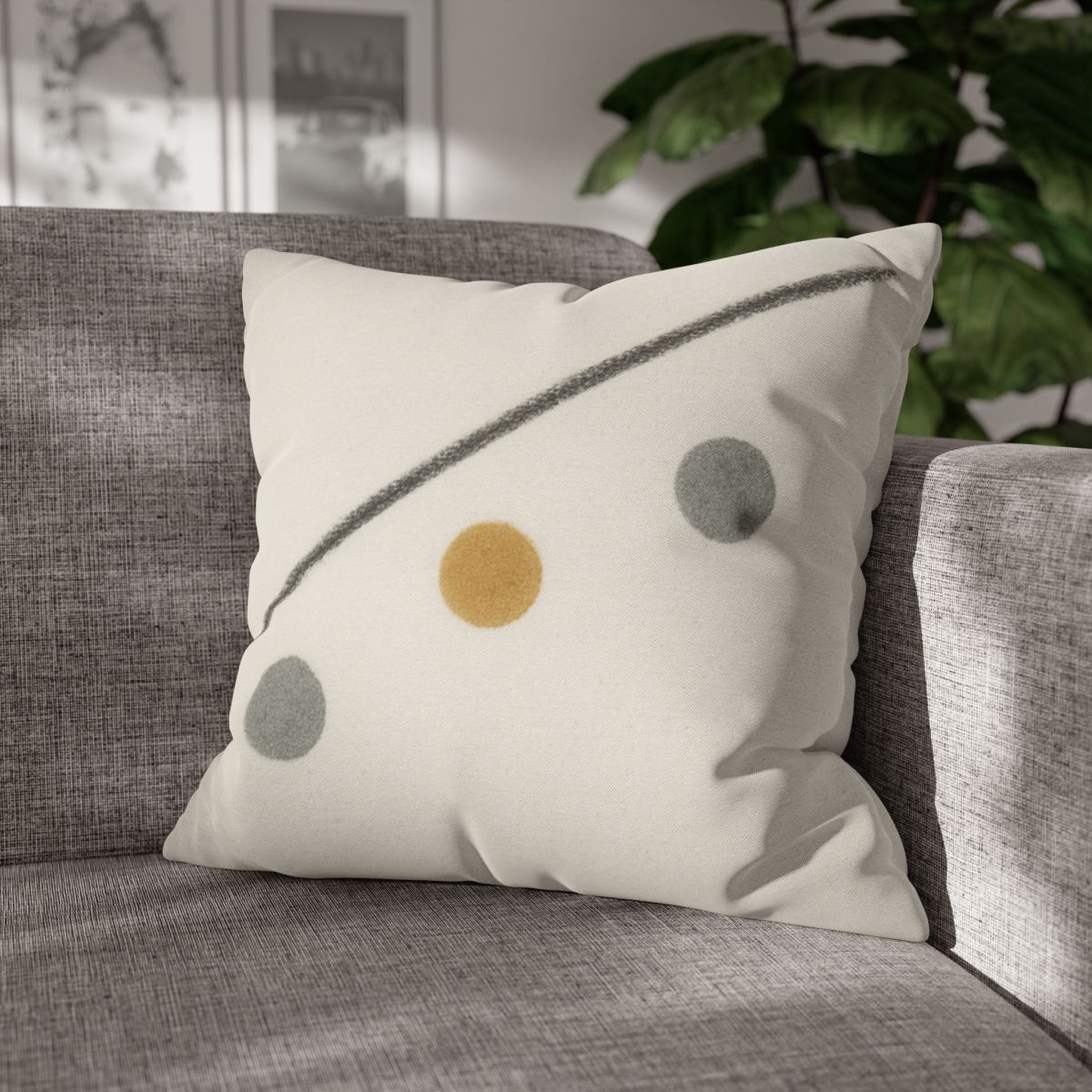 Diagonal Line And Triple Circles designer print pillow cases