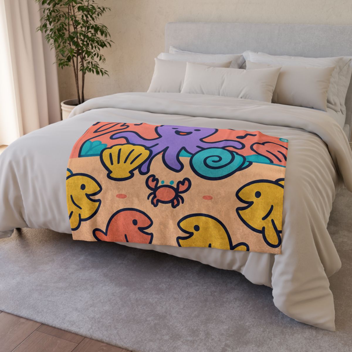 Coral Concert Undersea personalized cozy blankets