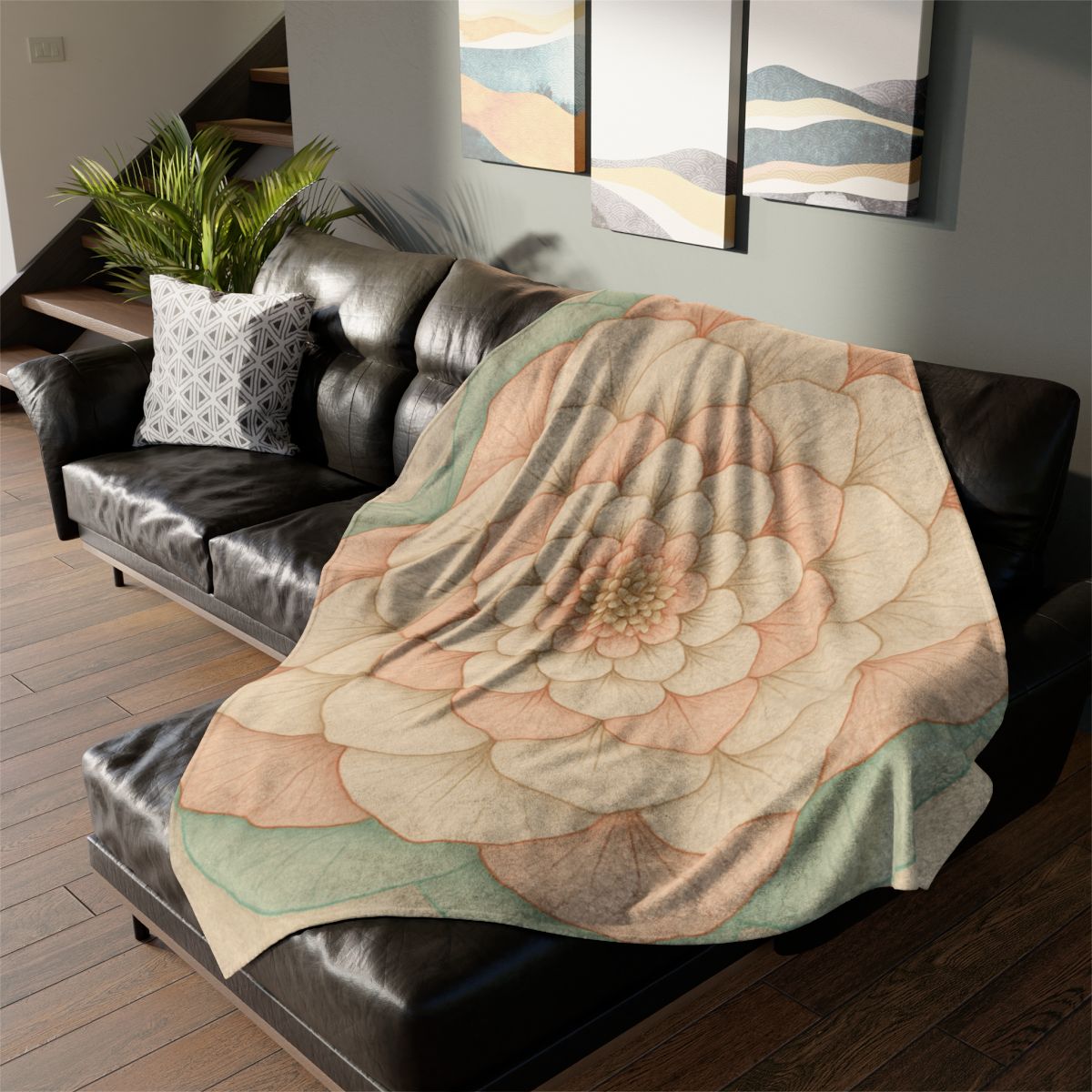 Petal Concentric Echoes decorative home blankets